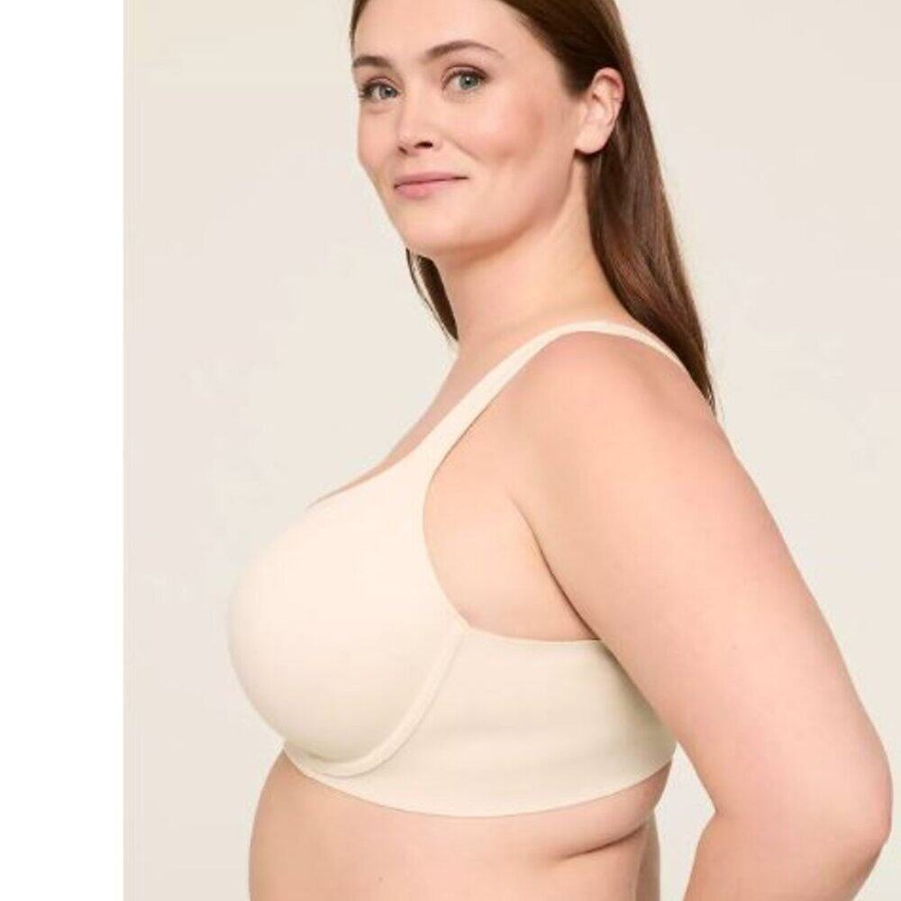 CACIQUE Modern Luxe Lightly Lined Balconette Bra Size 50B Sand Dollar Tan Beige - Picture 3 of 8